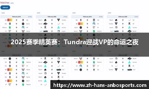 2025赛季精英赛：Tundra迎战VP的命运之夜